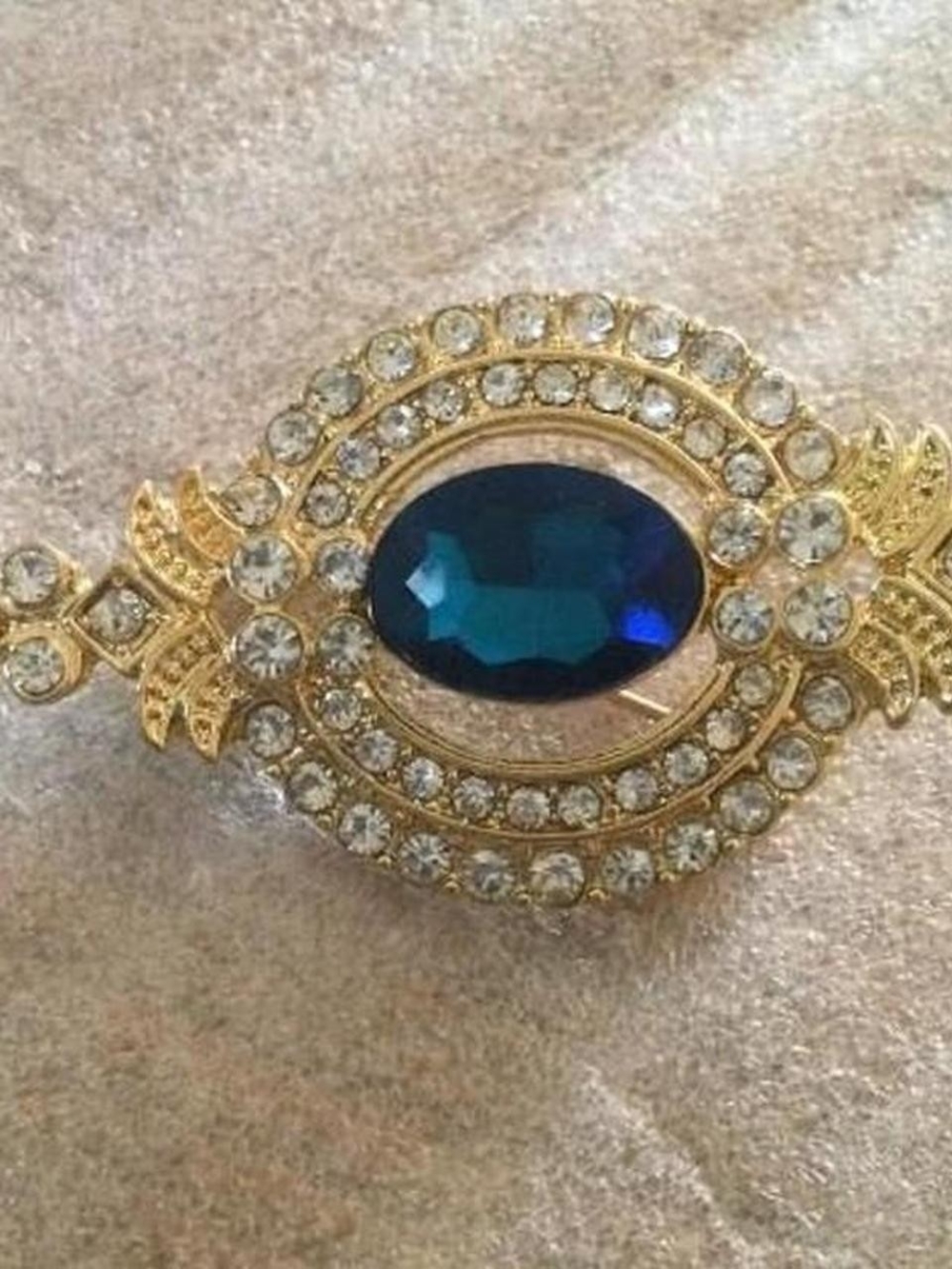 Blue Rhinestone Pin